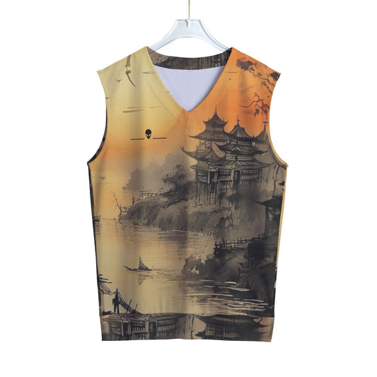 All-Over Print V-neck Tank Top