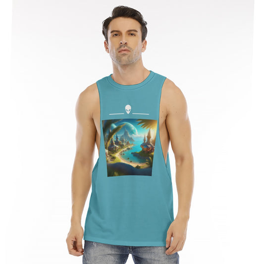 All-Over Print Men's O-neck Long Tank Top